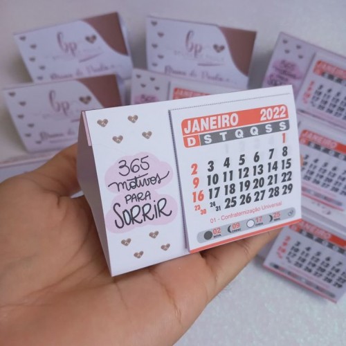 Mini calendário de mesa