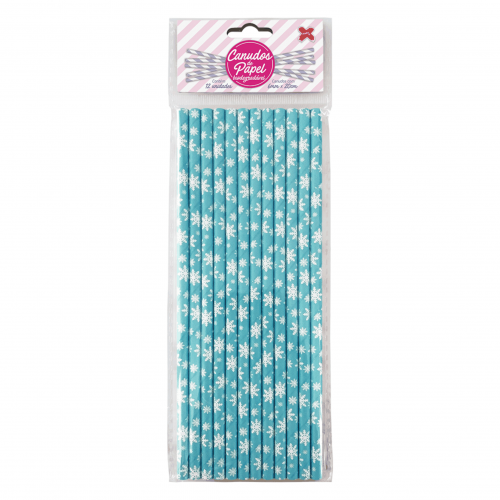 Canudo de Papel Flocos de neve Frozen