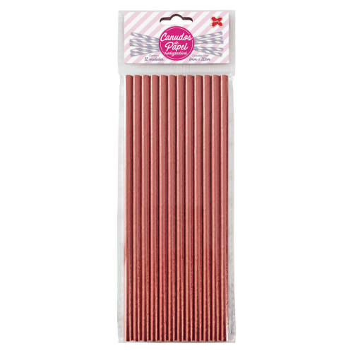 Canudo de Papel Rose Gold Metálico